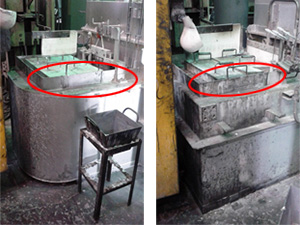 Prevention of Possible Damage from Molten Metal