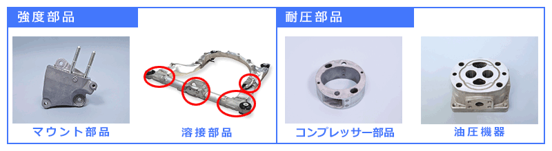 スクイズダイカストの主な用途